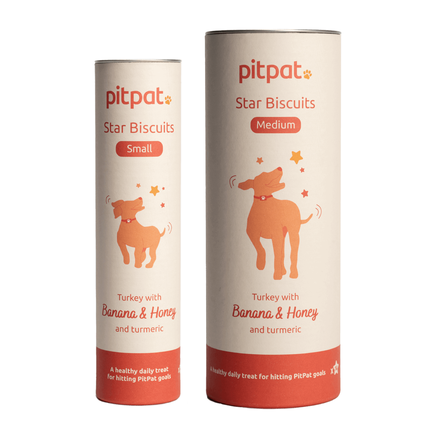 A tube of Small PitPat Stars and a tube of Medium PitPat Stars